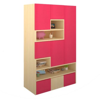 Wardrobe : 3 Door Wardrobe (In Rose & Maple Fusion)