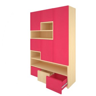 Wardrobe : 3 Door Wardrobe (In Rose & Maple Fusion)