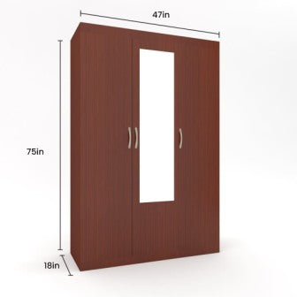Wardrobe 3 Door Wardrobe ( In Sapeli Finish)