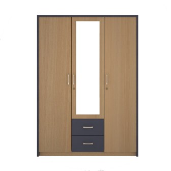 Wardrobe : 3 Door Wardrobe (In Urban Teak)