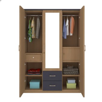 Wardrobe 3 Door Wardrobe (In Tawny Grey Fusion)