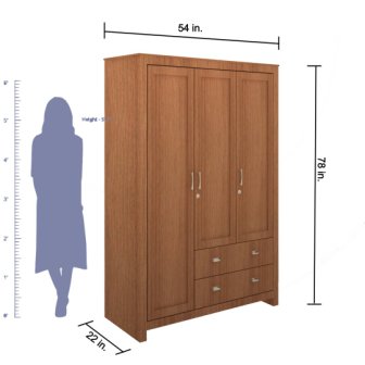 Wardrobe 3 Door Wardrobe (In Urban Teak)