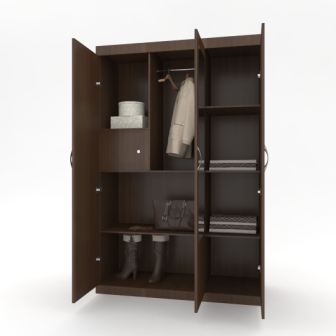 Wardrobe : 3 Door Wardrobe (In Walnut Cairo Finish)