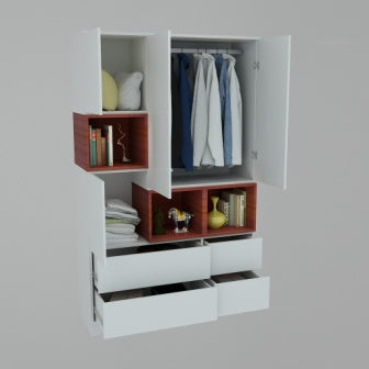 Wardrobe 3 Door Wardrobe (In Winter Finish)