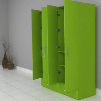 Wardrobe : 4 Door Wardrobe (In Blooming Green)