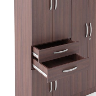 Wardrobe 4 Door Wardrobe (In Classic Walnut)