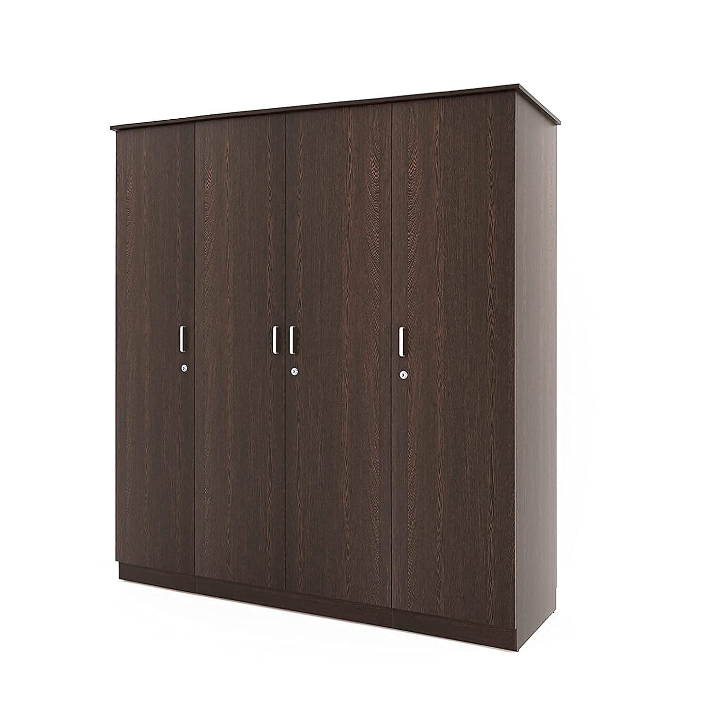 Wardrobe: Engineered Wood 4 Door Wardrobe With Drawer (Wenge)