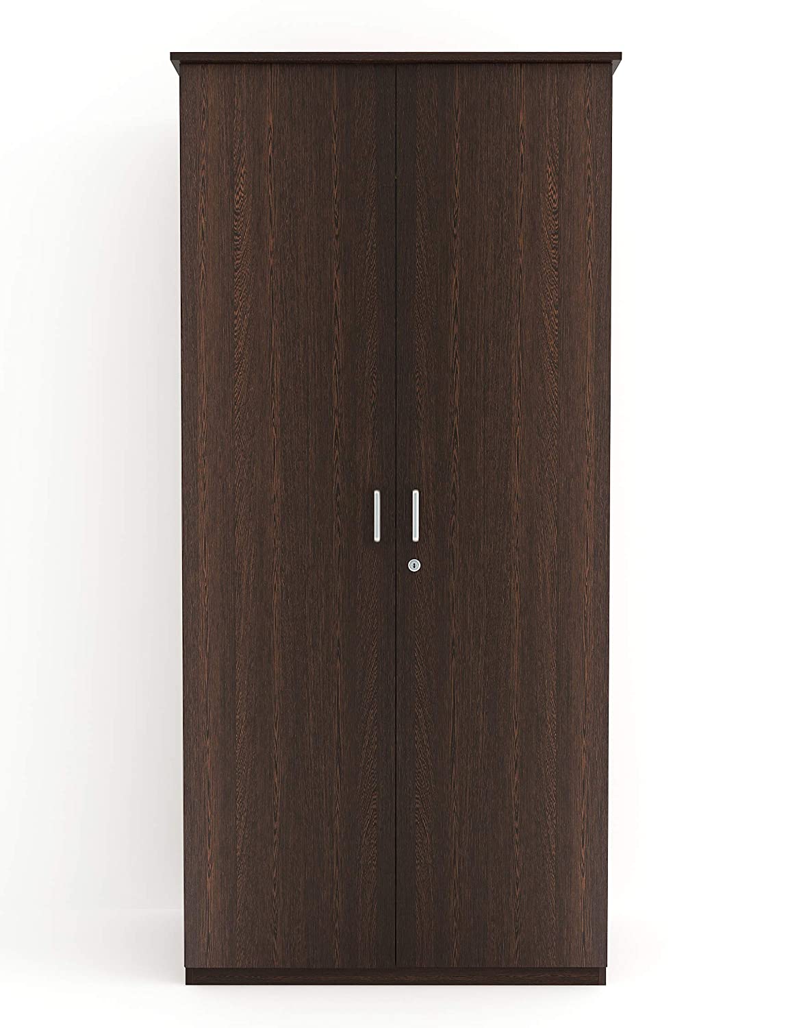 Wardrobe: Leo Double Doors Wardrobe with Drawer, (Wenge)