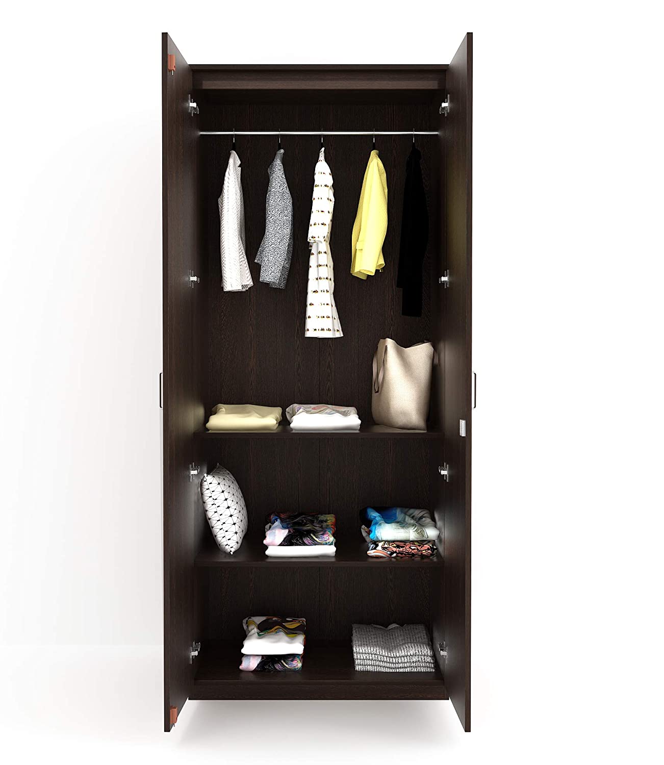 Wardrobe: Malte Wood 2 Door Plain Wardrobe, (Wenge)