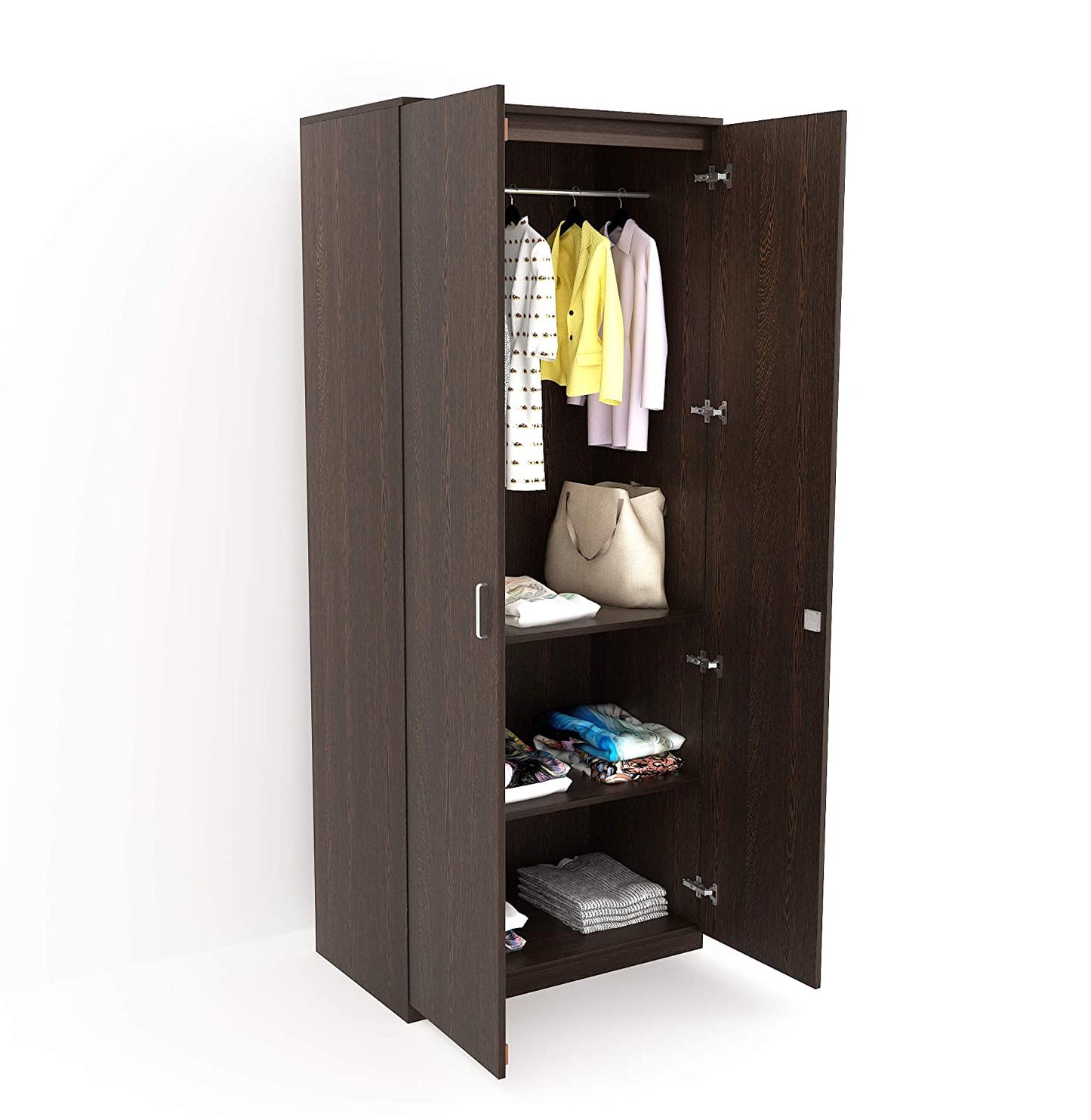 Wardrobe: Malte Wood 2 Door Plain Wardrobe, (Wenge)