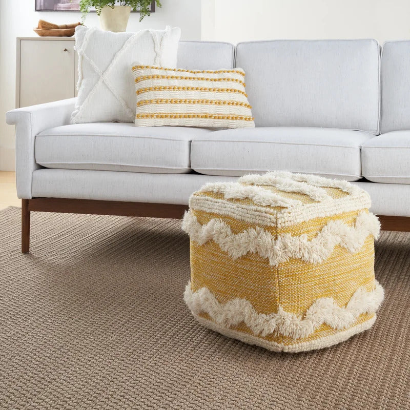 Foot Stool : Square Chevron Pouf Ottoman