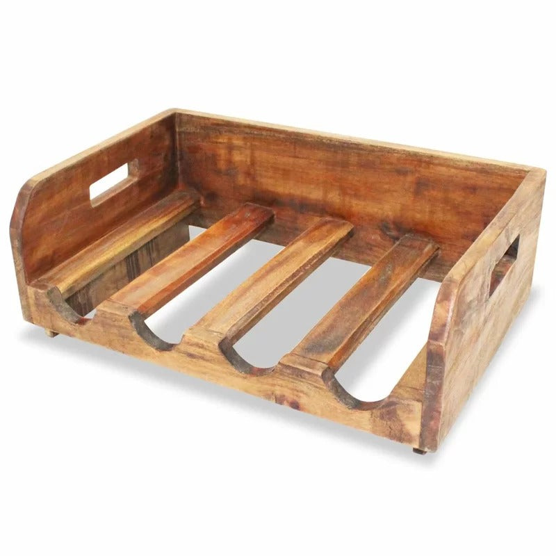 Wine Racks : 16 Bottle Solid Wood Floor Wine Bottle Rack in Brown (Set of 4)