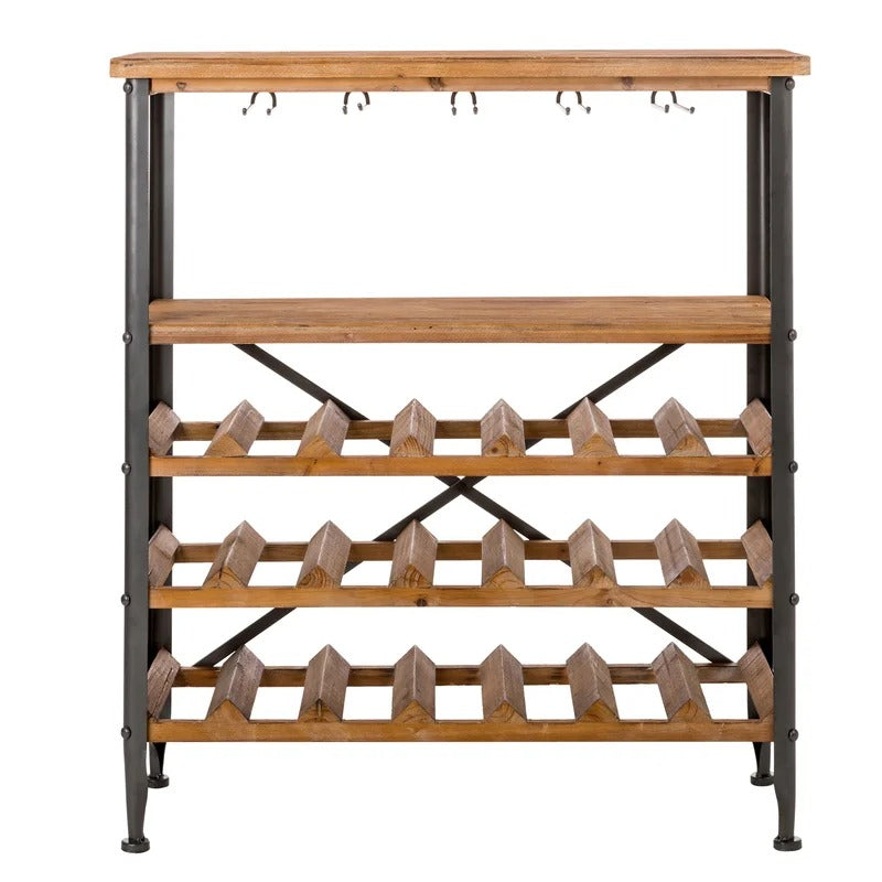 Wine Racks 21 Bottle Floor Wine Bottle & Glass Rack