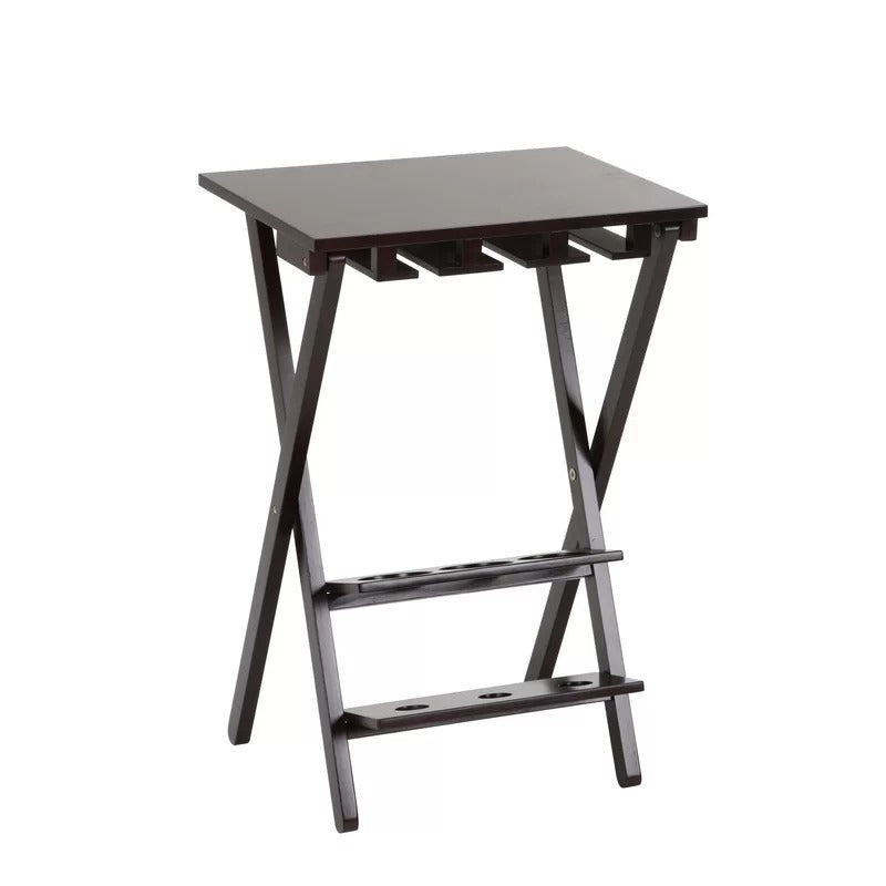 Wine Racks : Floor Wine Bottle & Glass Rack in Dark Cherry