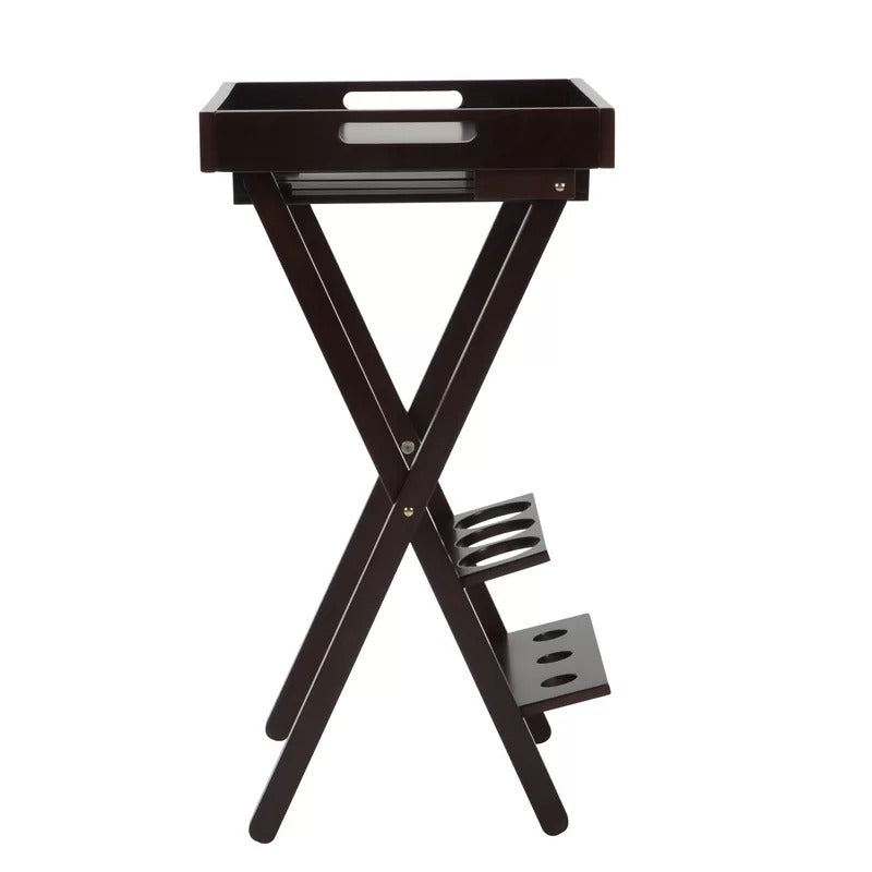 Wine Racks : Floor Wine Bottle & Glass Rack in Dark Cherry