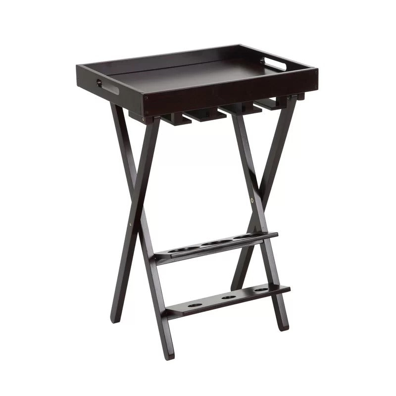Wine Racks : Floor Wine Bottle & Glass Rack in Dark Cherry