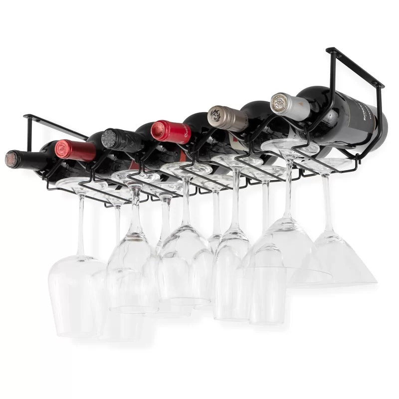 Wine Racks : Sk 6 Bottle Hanging Wine Bottle & Glass Rack