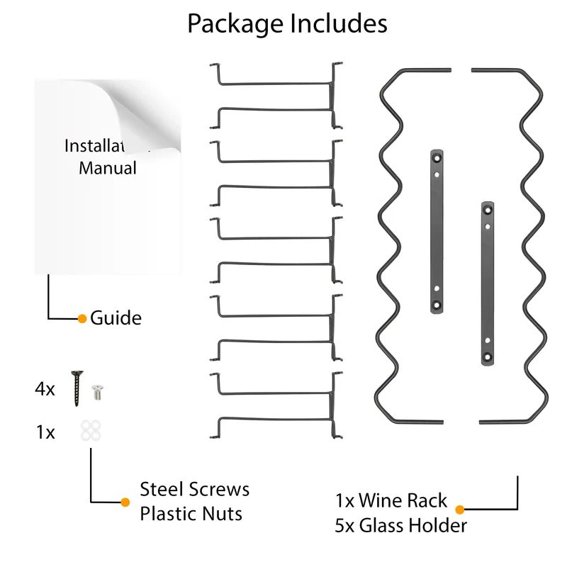 Wine Racks : Sk 6 Bottle Hanging Wine Bottle & Glass Rack