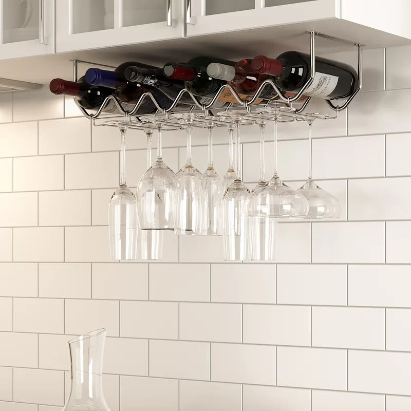 Wine Racks : Sk 6 Bottle Hanging Wine Bottle & Glass Rack
