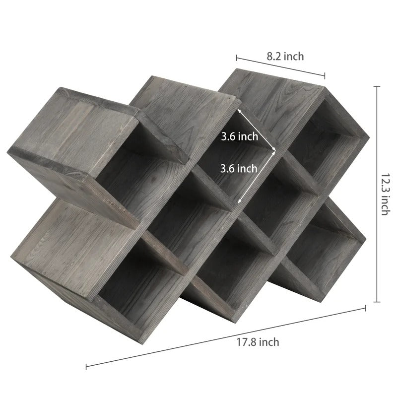 Wine Racks : Solid Wood Tabletop Wine Bottle Rack in Gray