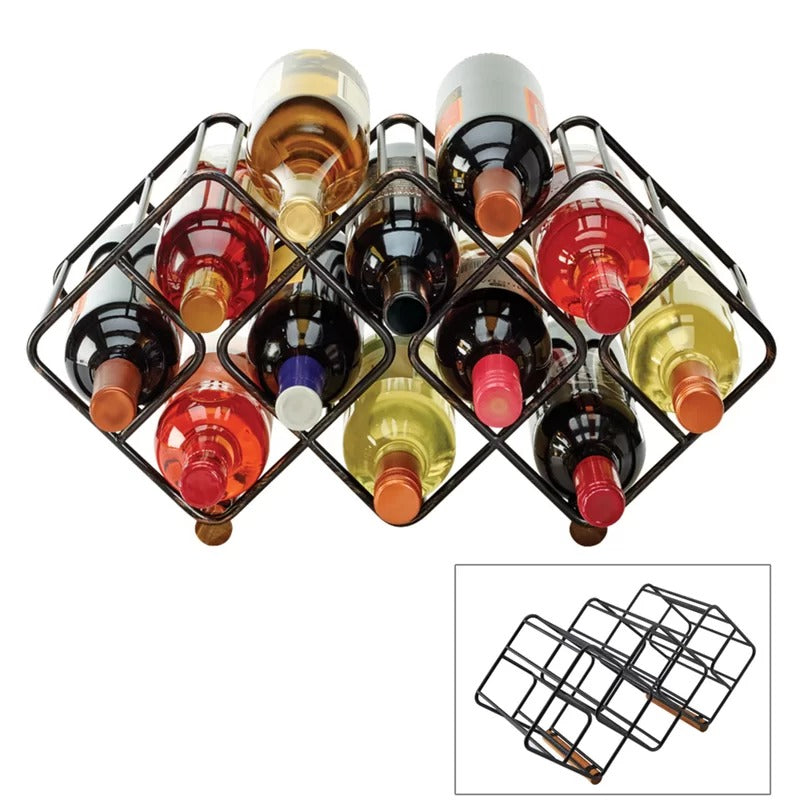 Wine Racks : Tabletop Wine Bottle Rack in Black