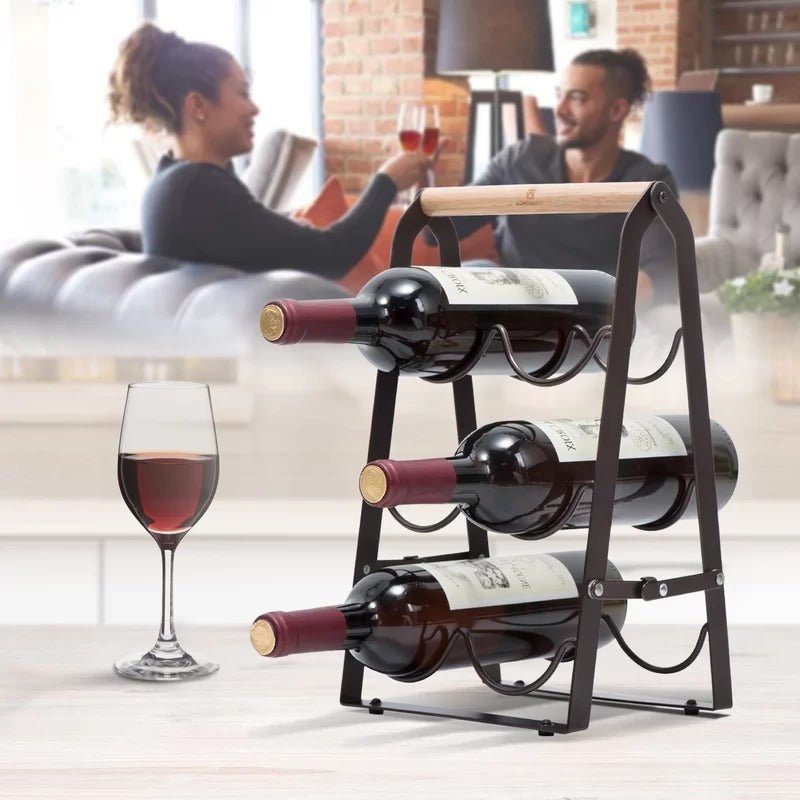 Wine Racks : Tabletop Wine Bottle Rack in Copper