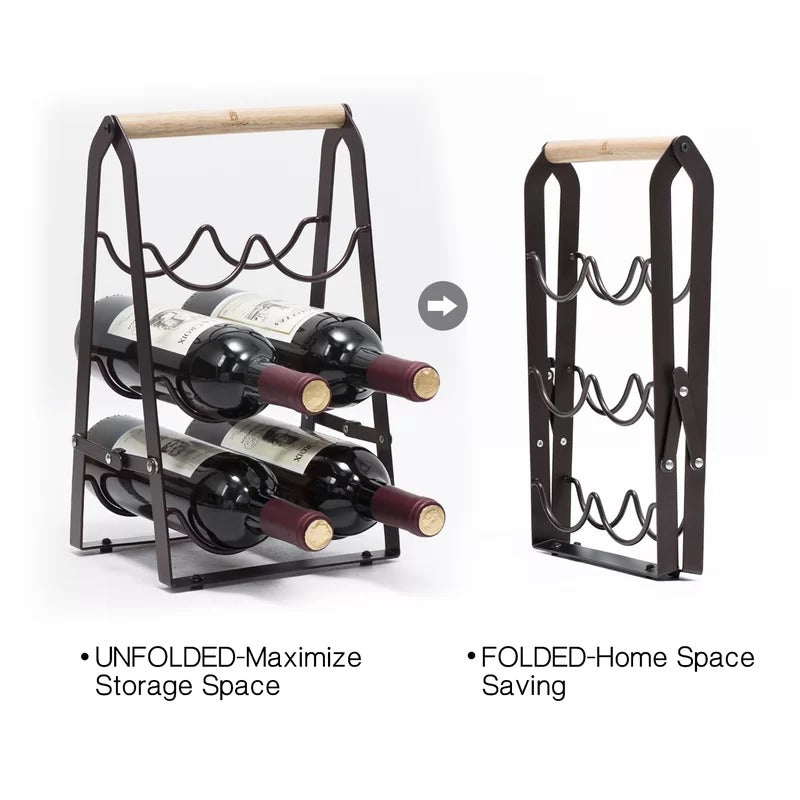 Wine Racks : Tabletop Wine Bottle Rack in Copper