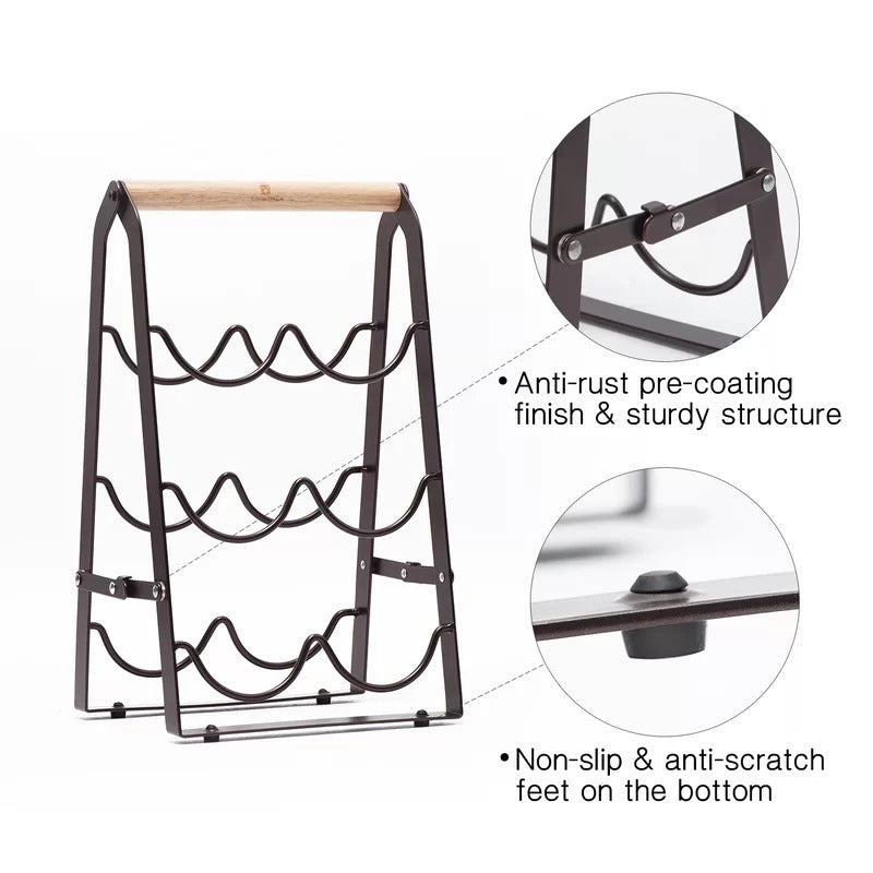 Wine Racks : Tabletop Wine Bottle Rack in Copper