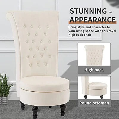 Wing Chair: 24.8'' Wide Tufted Velvet Wingback Chair