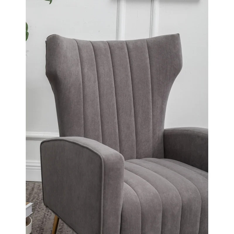 Wing Chair: 27'' Wide Velvet Wingback Chair