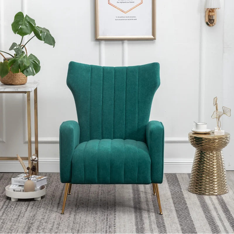 Wing Chair: 27'' Wide Velvet Wingback Chair