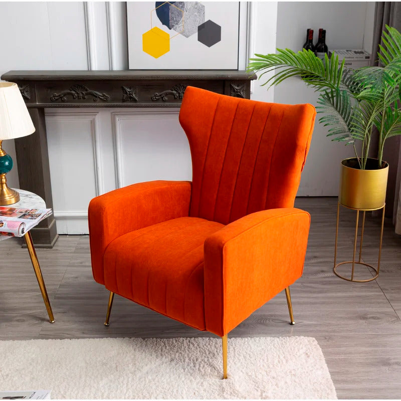 Wing Chair: 27'' Wide Velvet Wingback Chair
