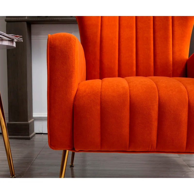 Wing Chair: 27'' Wide Velvet Wingback Chair