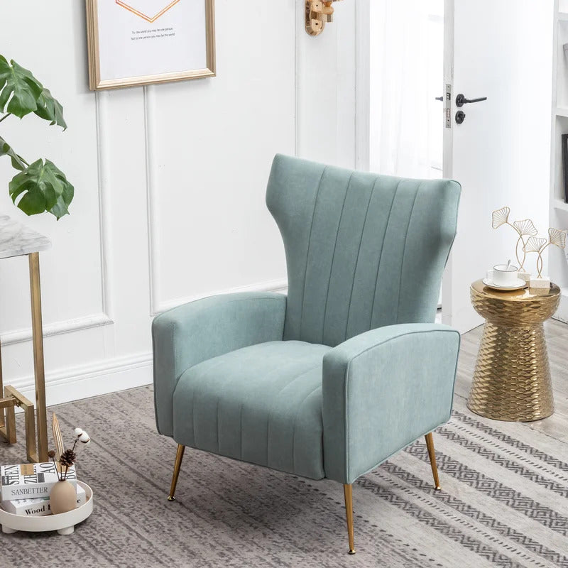 Wing Chair: 27'' Wide Velvet Wingback Chair