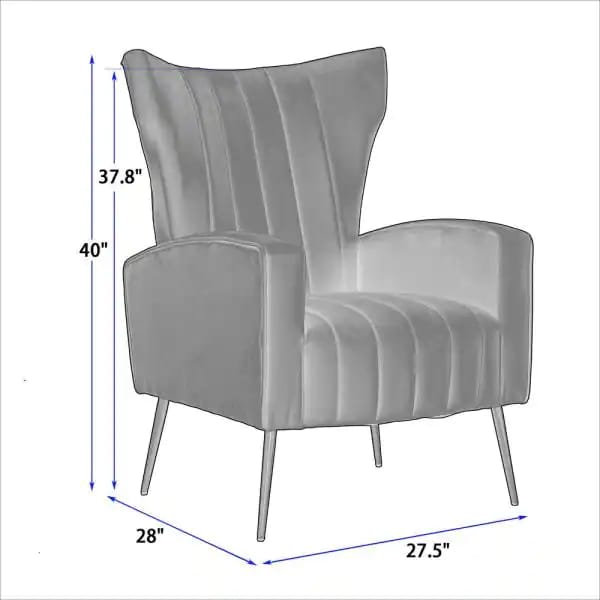 Wing Chair: 27'' Wide Velvet Wingback Chair