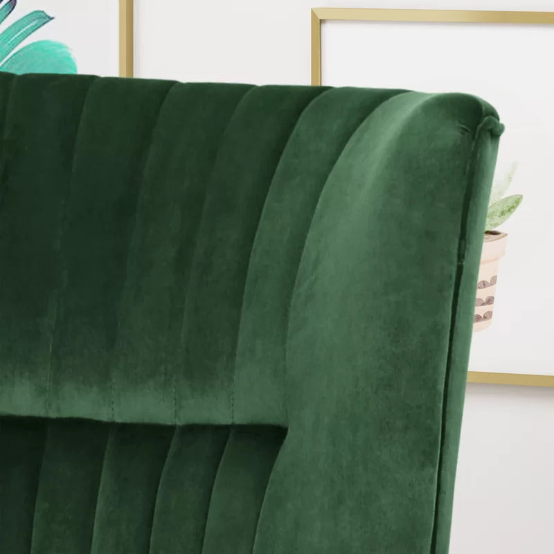 Wing Chair: 31'' Wide Tufted Velvet Wingback Chair