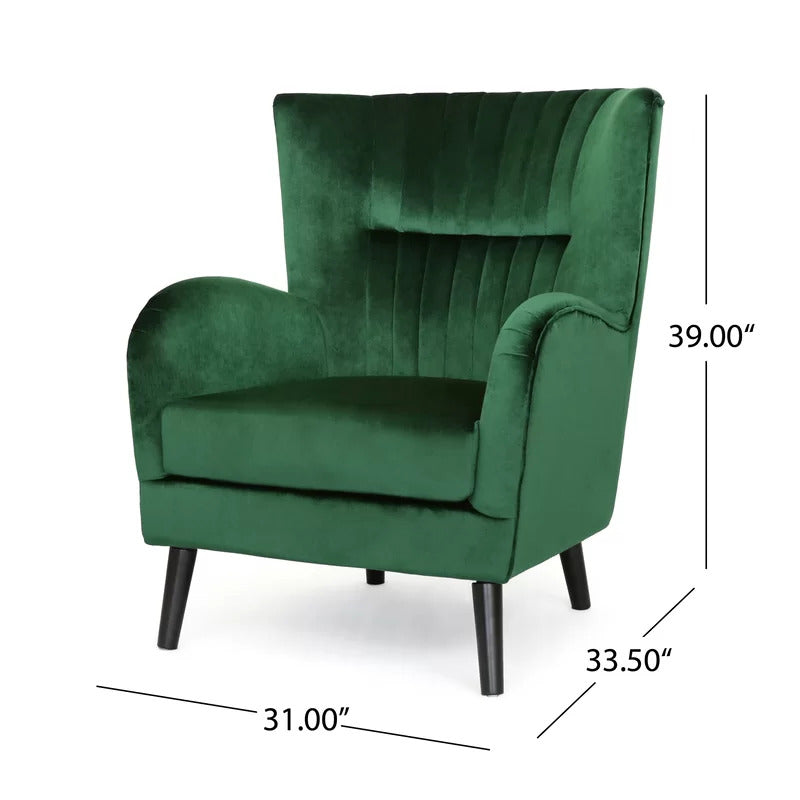 Wing Chair: 31'' Wide Tufted Velvet Wingback Chair