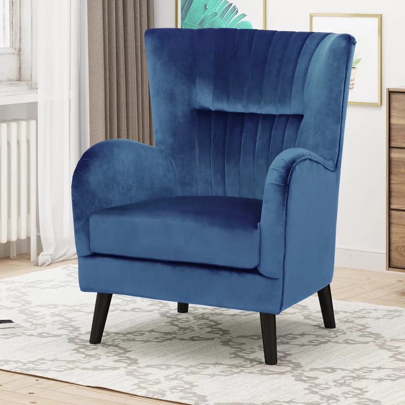 Wing Chair: 31'' Wide Tufted Velvet Wingback Chair