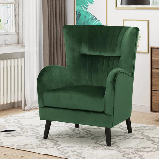 Wing Chair: 31'' Wide Tufted Velvet Wingback Chair
