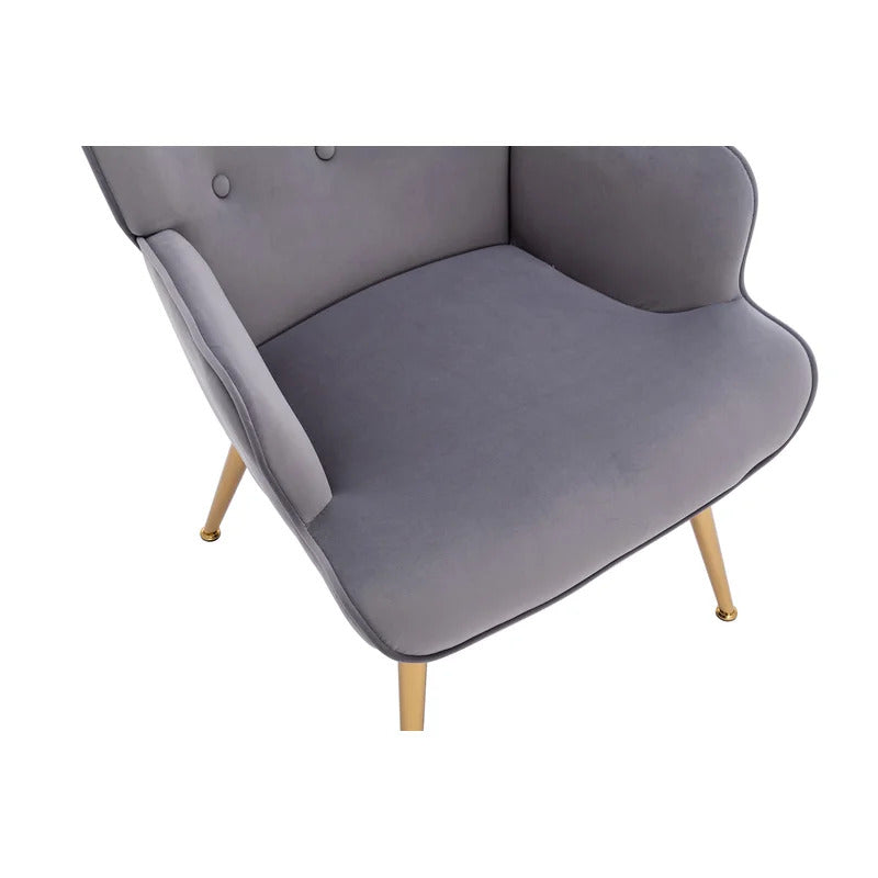 Wing Chair: Corvilus Wide Tufted Velvet Wingback Chair