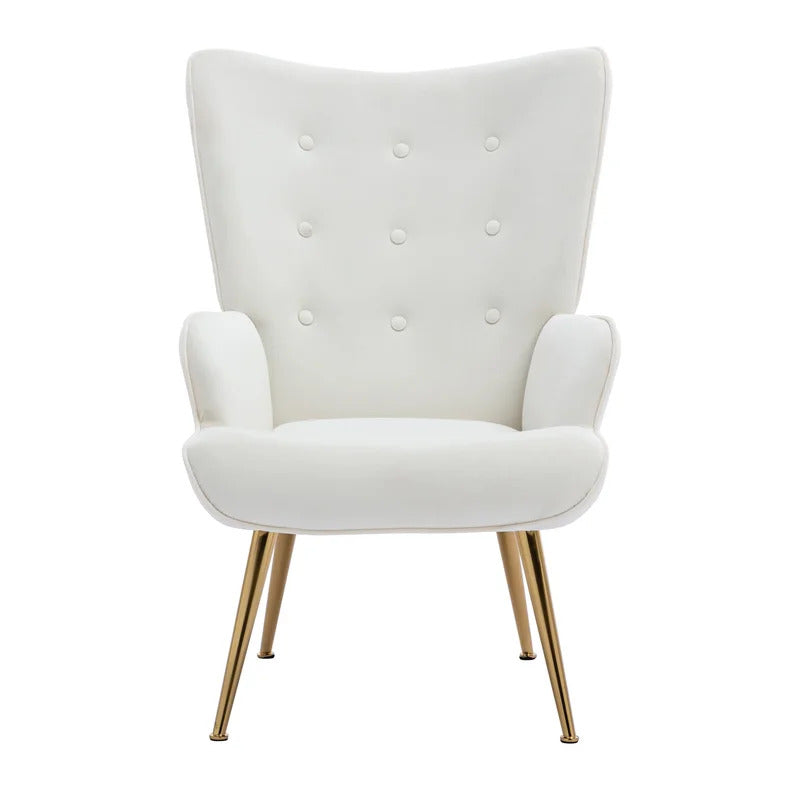 Wing Chair: Corvilus Wide Tufted Velvet Wingback Chair