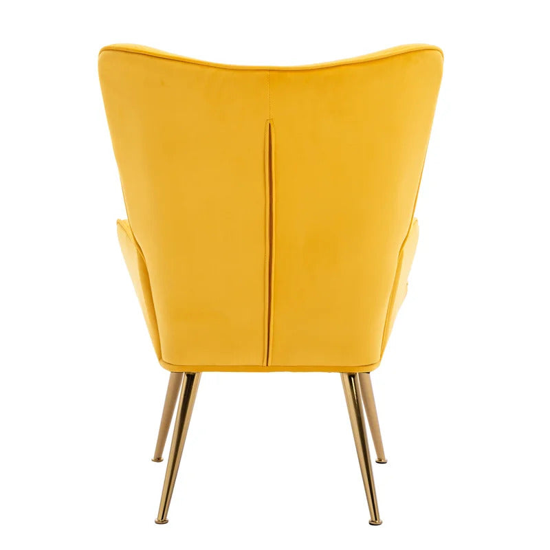 Wing Chair: Corvilus Wide Tufted Velvet Wingback Chair