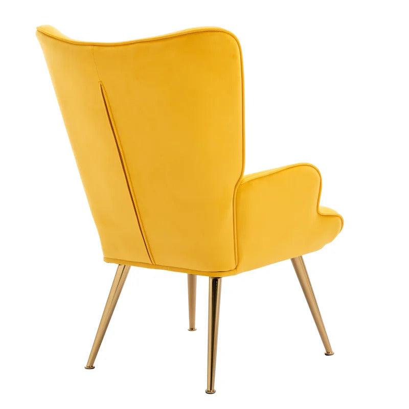 Wing Chair: Corvilus Wide Tufted Velvet Wingback Chair