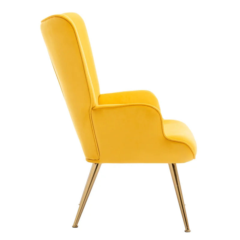 Wing Chair: Corvilus Wide Tufted Velvet Wingback Chair