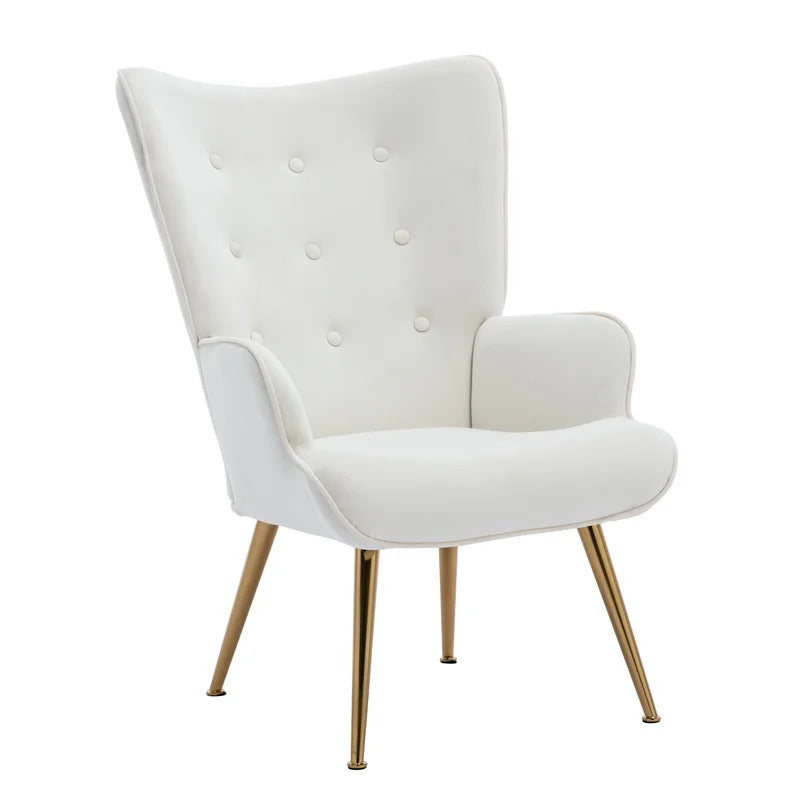Wing Chair: Corvilus Wide Tufted Velvet Wingback Chair