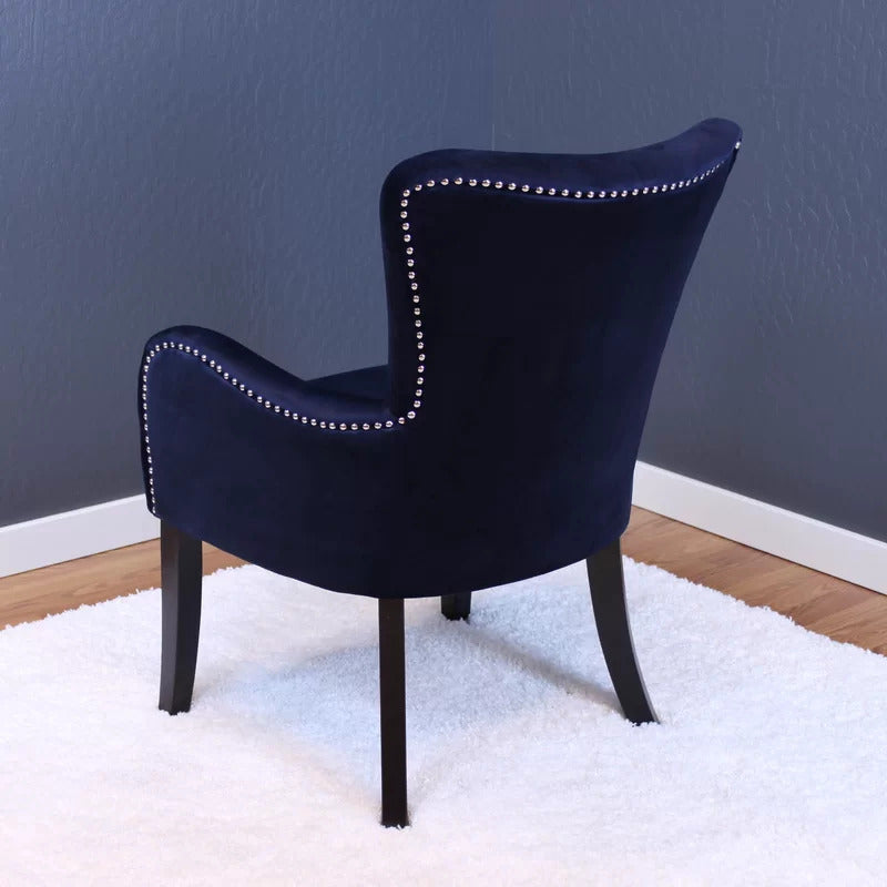Wing Chair: Flaska 25.5'' Wide Tufted Velvet Wingback Chair