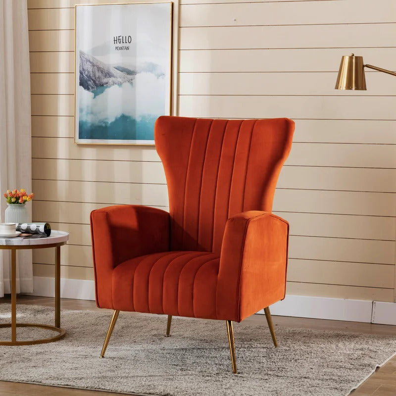 Wing Chair: Fliptak 24.5'' Wide Velvet Wingback Chair