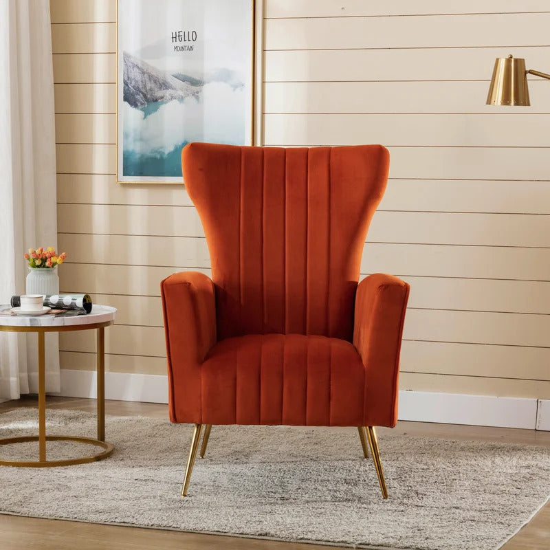 Wing Chair: Fliptak 24.5'' Wide Velvet Wingback Chair