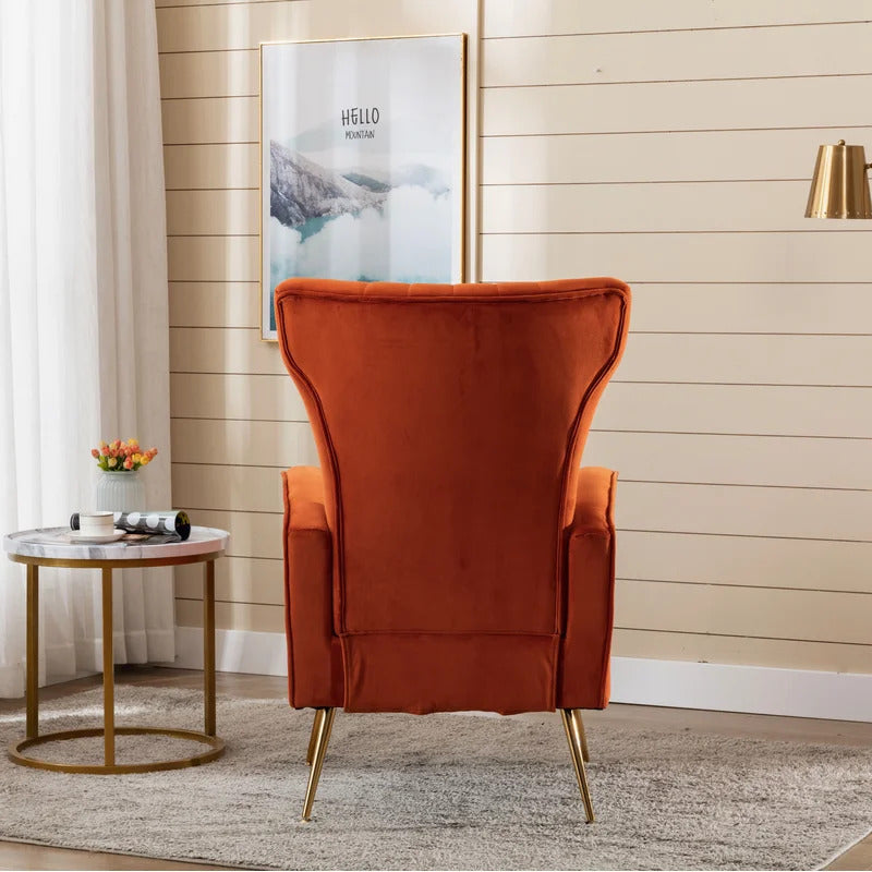 Wing Chair: Fliptak 24.5'' Wide Velvet Wingback Chair