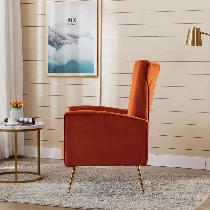 Wing Chair: Fliptak 24.5'' Wide Velvet Wingback Chair